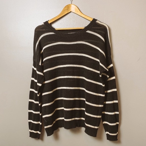 Stripe Pullover Knit Sweater - Picture 1 of 6